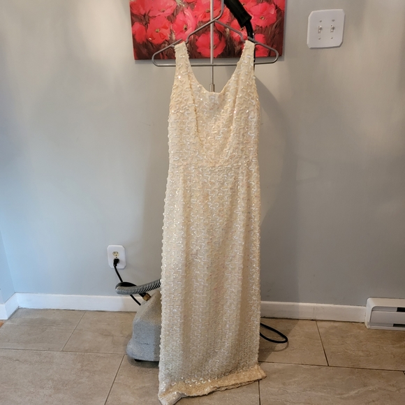 Vintage sequined dress. Size M, cream sequined. - Picture 2 of 5